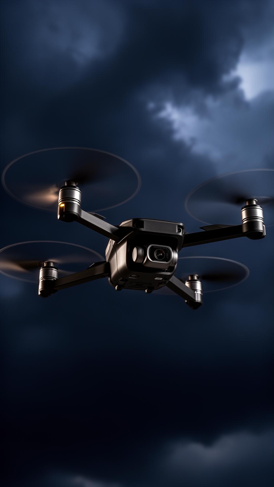 Professional drone in flight